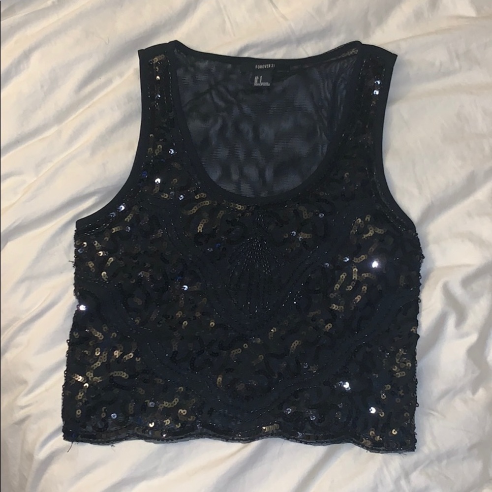 Sequin crop top